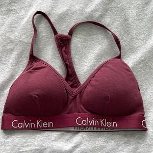 Calvin Klein Maroon Racerback Bralette